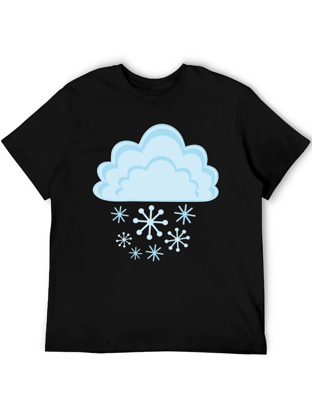 Snowy Cloud Graphic Tee - Black Cotton T-Shirt