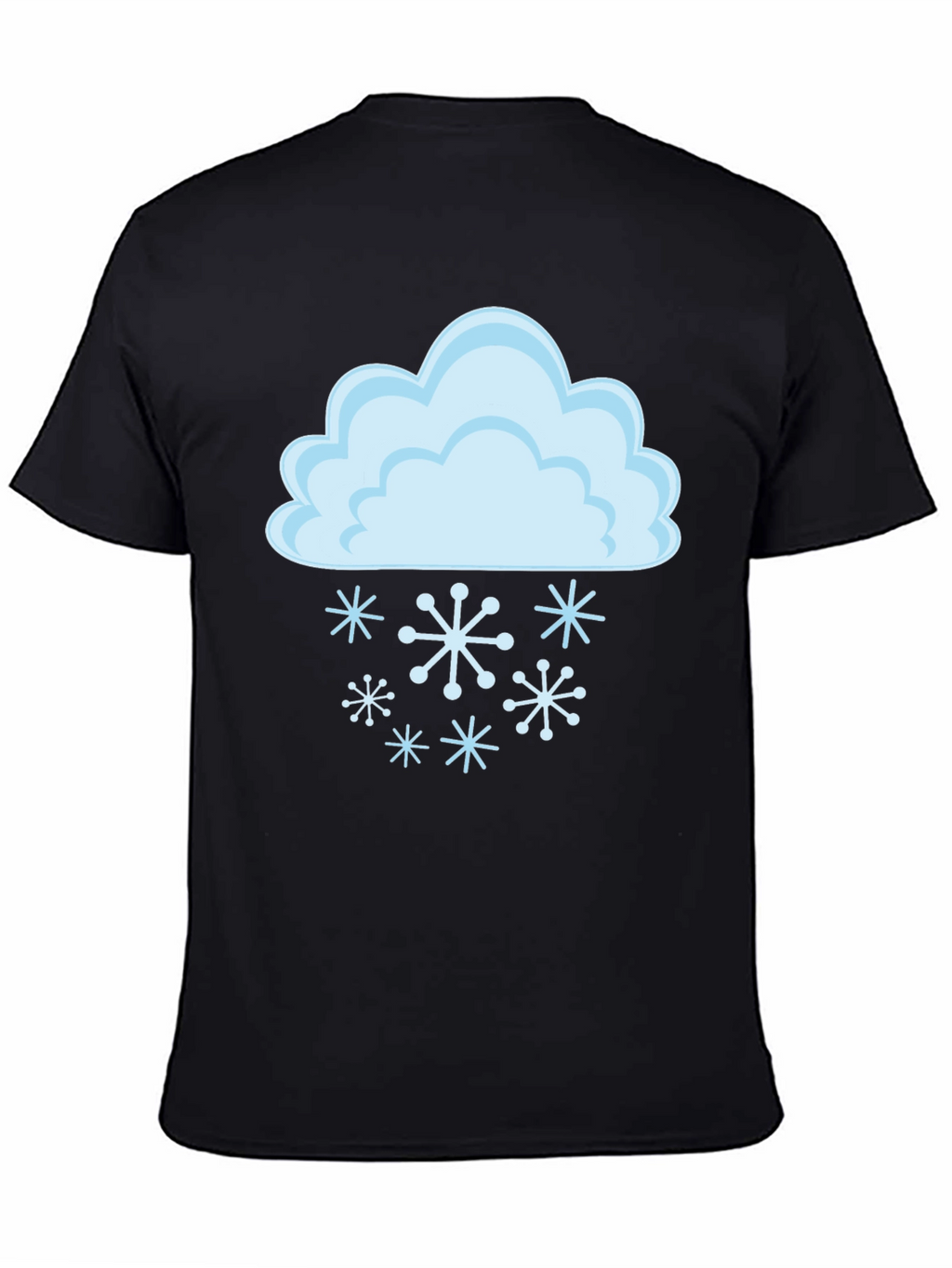 Snowy Cloud Graphic Tee - Black Cotton T-Shirt
