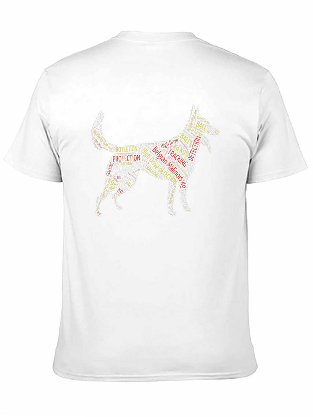 Belgian Malinois K9 Word Art Dog Silhouette T-Shirt