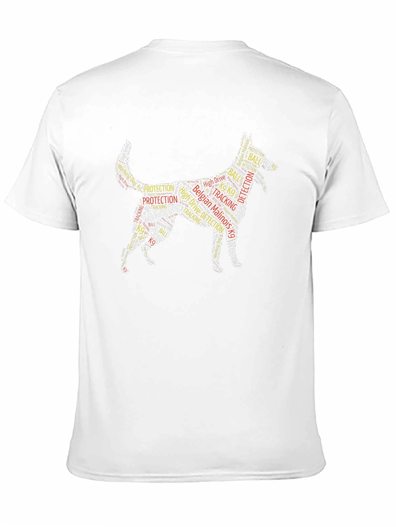 Belgian Malinois K9 Word Art Dog Silhouette T-Shirt