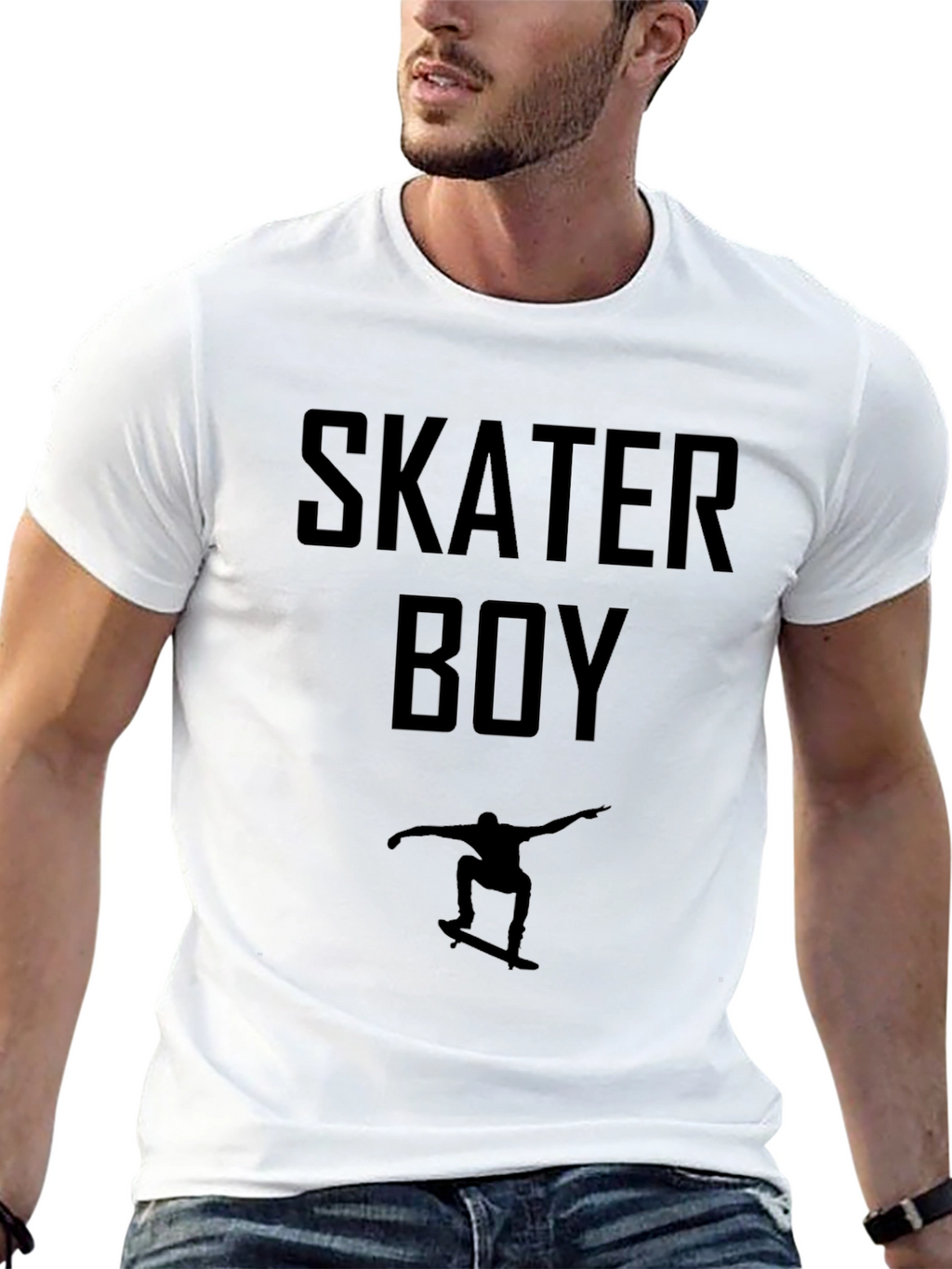 Skater Boy Black T-Shirt - Cool Skateboarder Graphic Tee