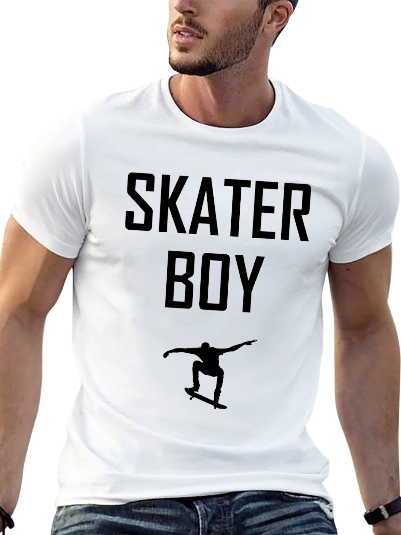 Skater Boy Black T-Shirt - Cool Skateboarder Graphic Tee
