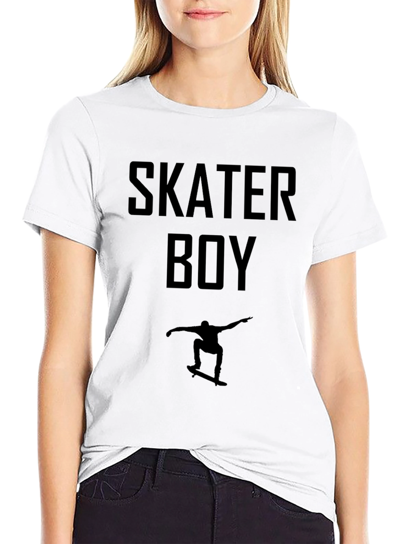 Skater Boy Black T-Shirt - Cool Skateboarder Graphic Tee