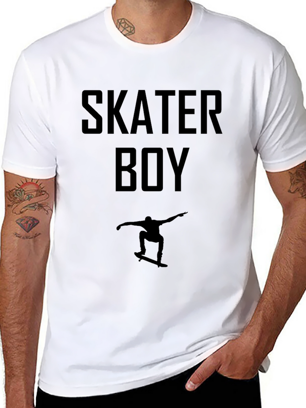 Skater Boy Black T-Shirt - Cool Skateboarder Graphic Tee