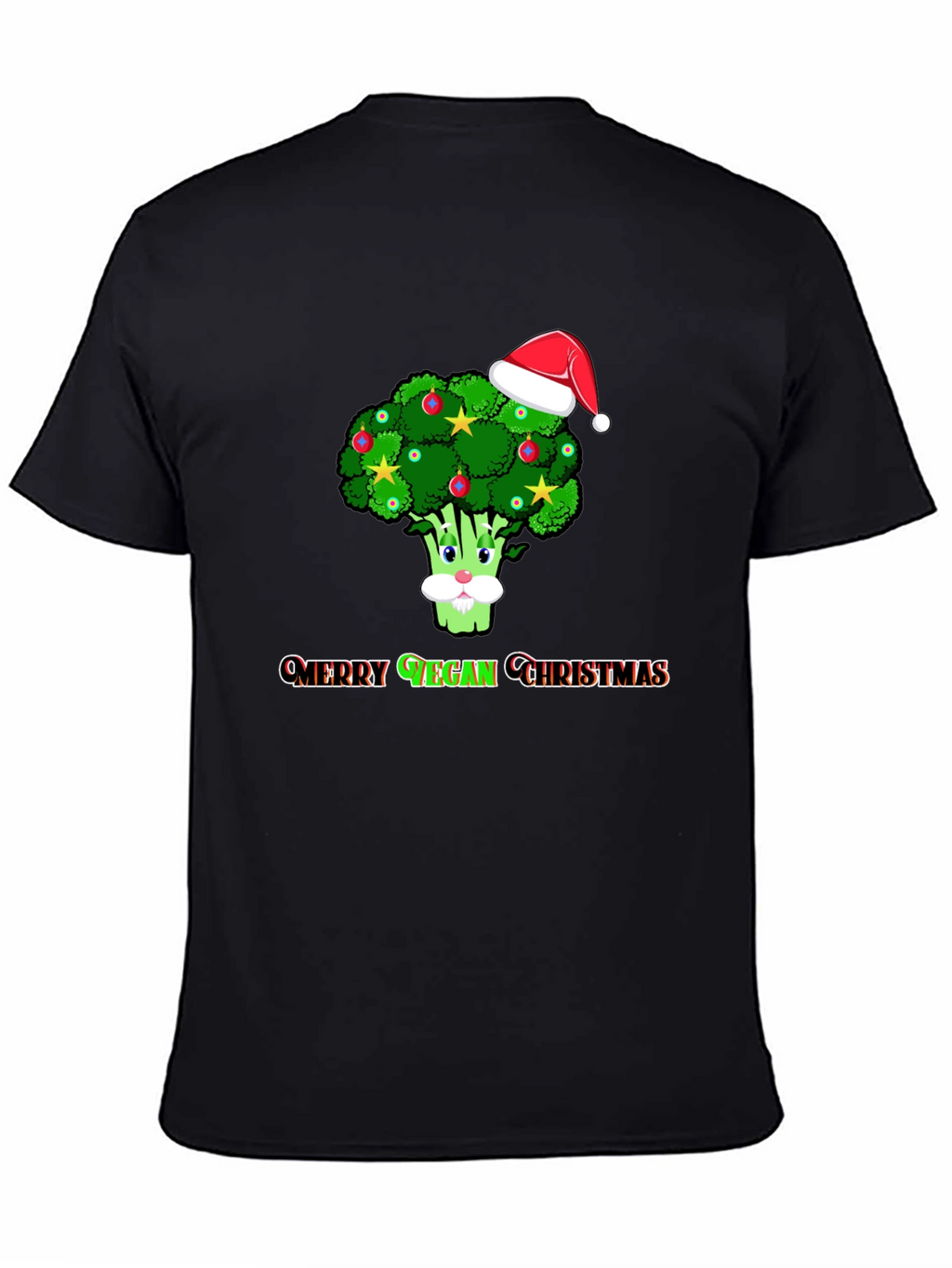 Merry Vegan Christmas T-Shirt - Broccoli Santa Hat