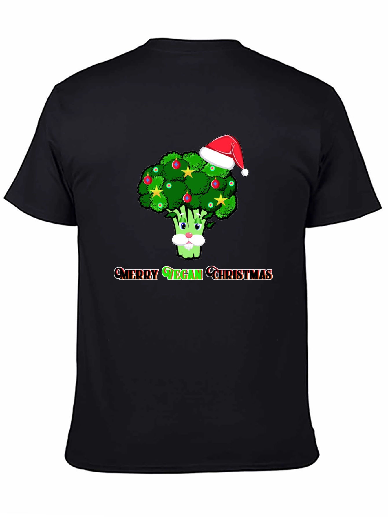 Merry Vegan Christmas T-Shirt - Broccoli Santa Hat
