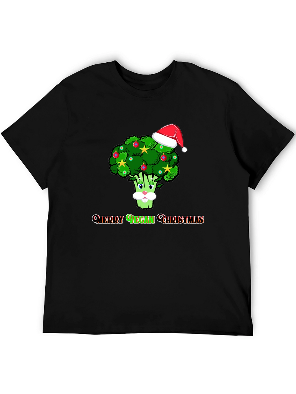 Merry Vegan Christmas T-Shirt - Broccoli Santa Hat