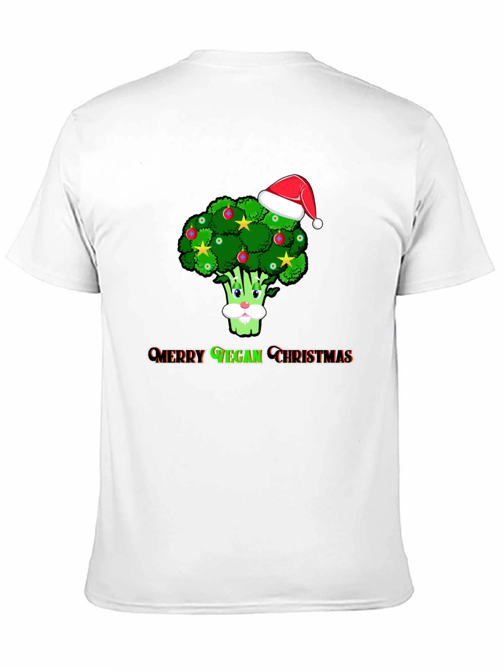 Merry Vegan Christmas T-Shirt - Broccoli Santa Hat