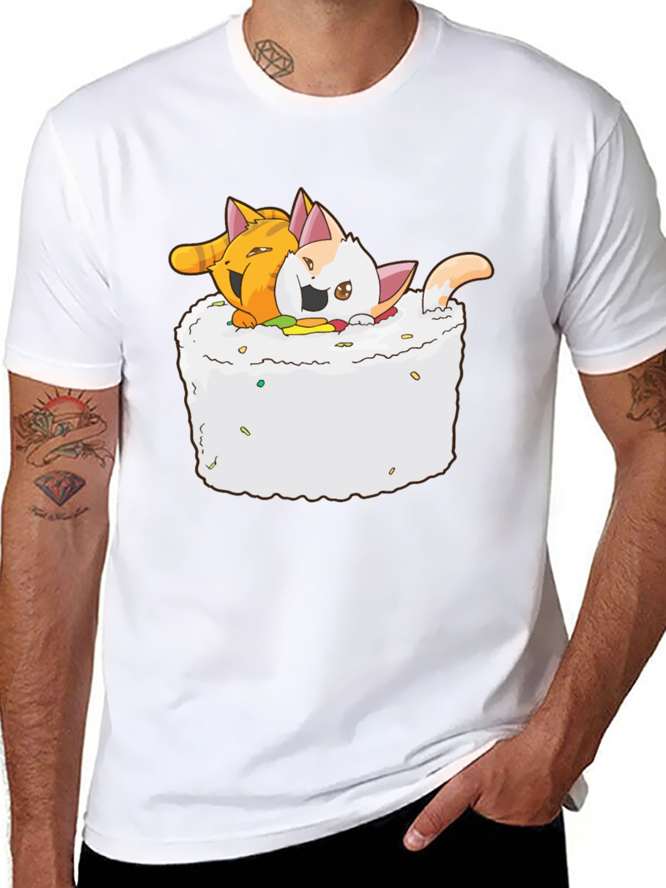 Sushi Cats T-Shirt - Cute Kawaii Graphic Tee