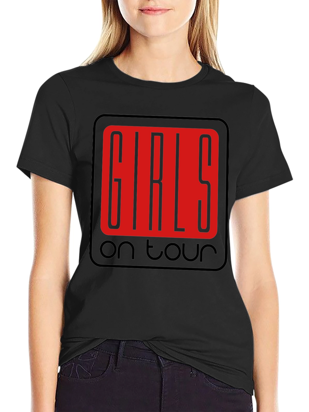 Girls on Tour Black Graphic Tee