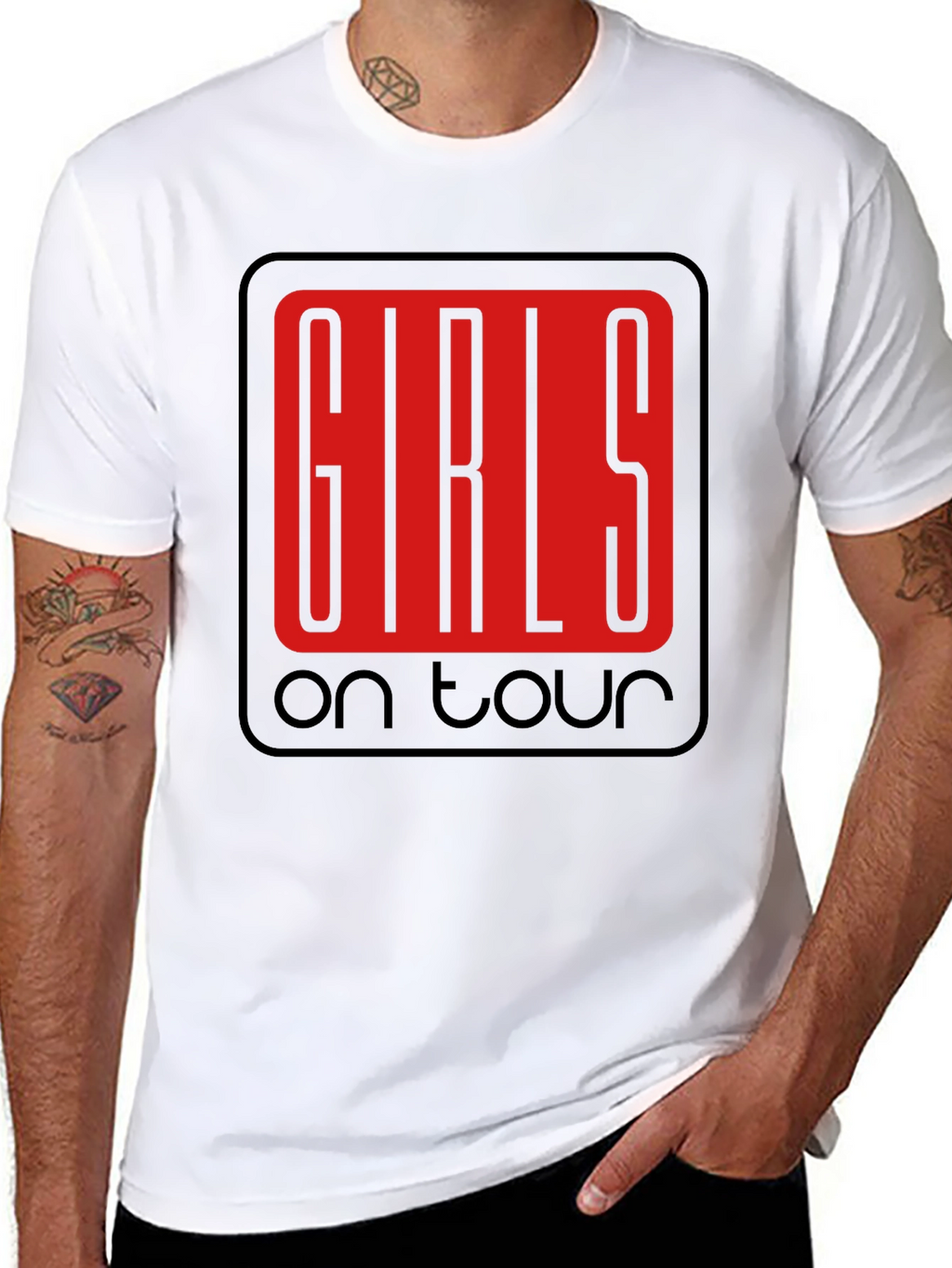 Girls on Tour Black Graphic Tee