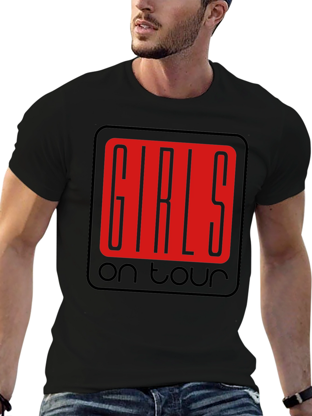 Girls on Tour Black Graphic Tee