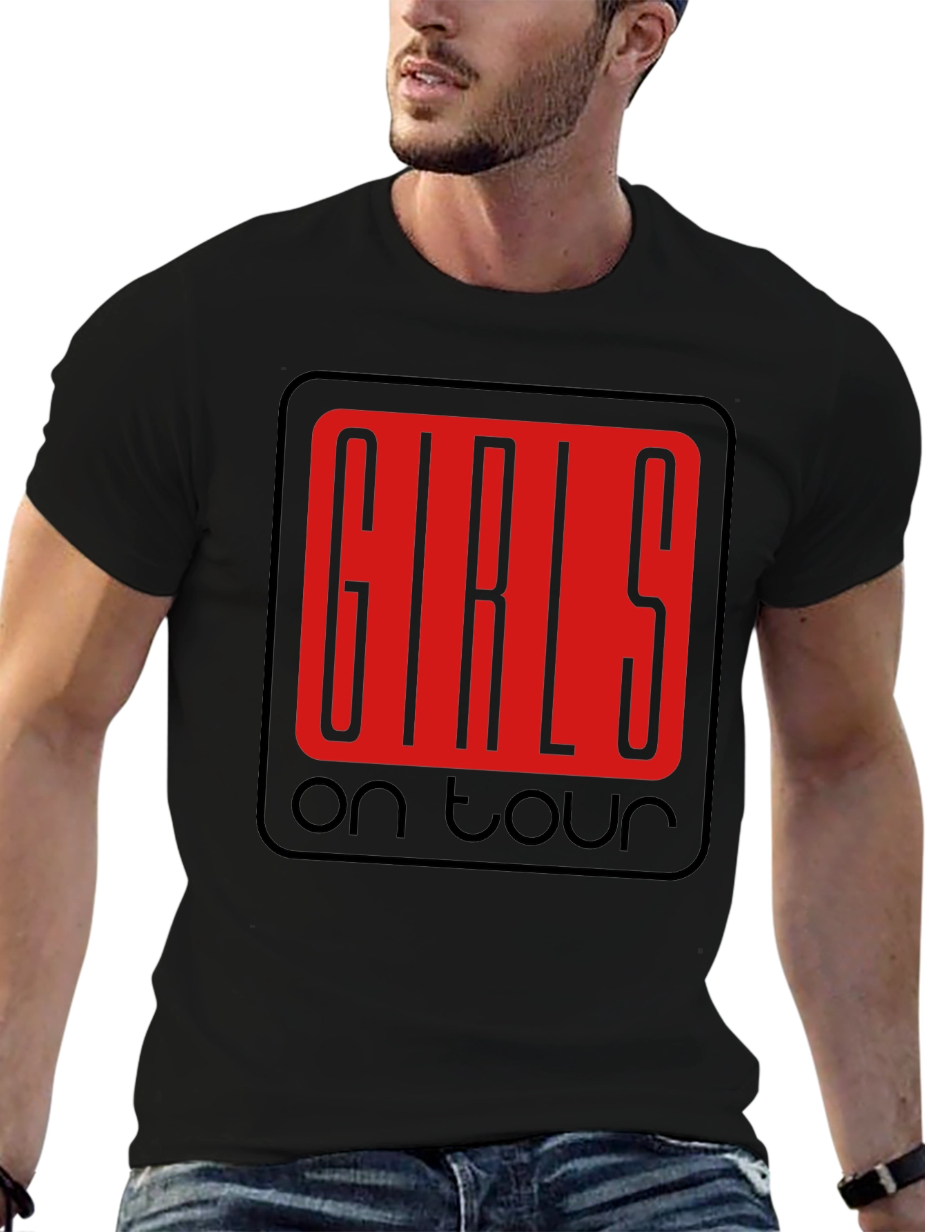 Girls on Tour Black Graphic Tee