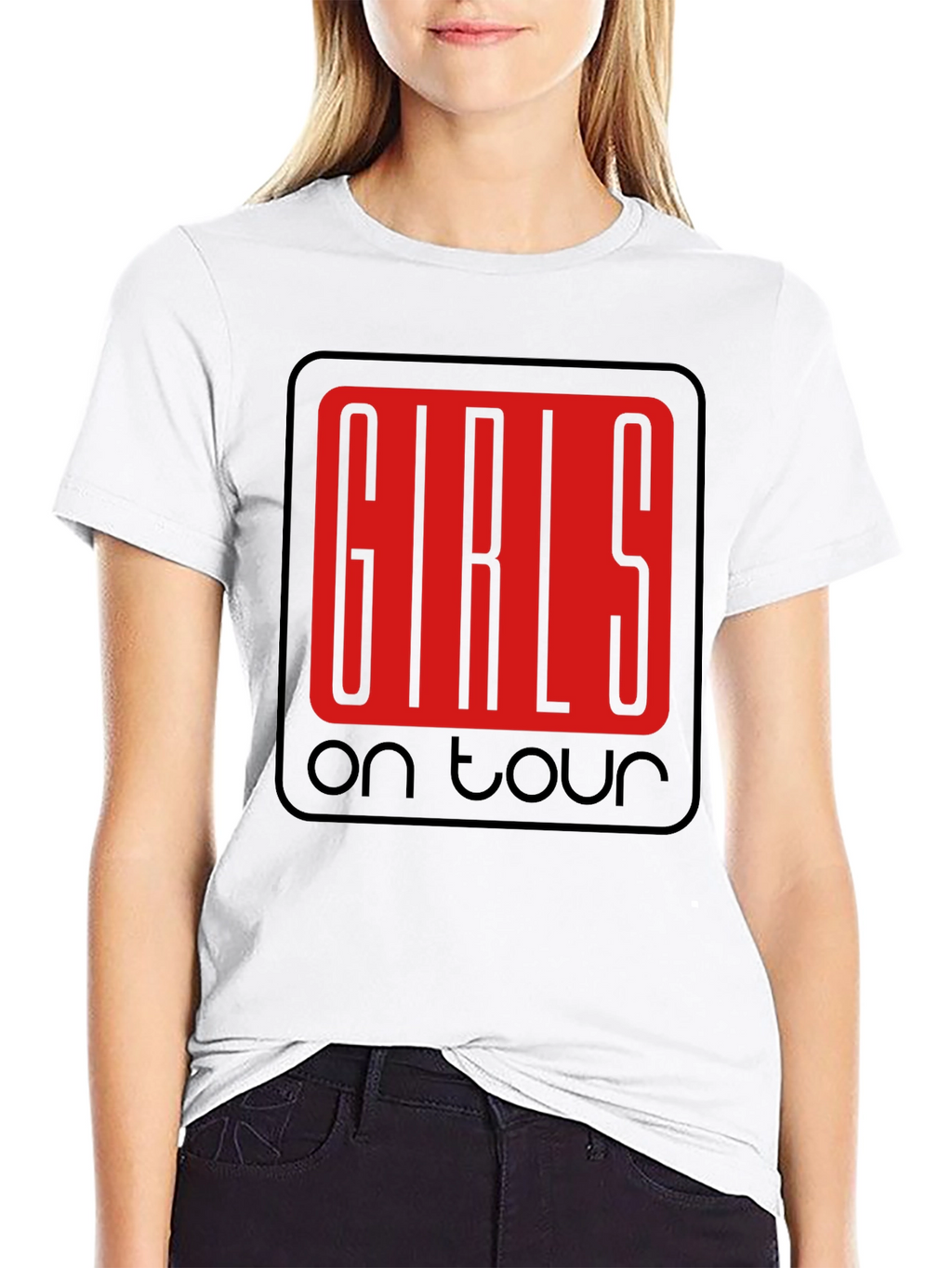 Girls on Tour Black Graphic Tee