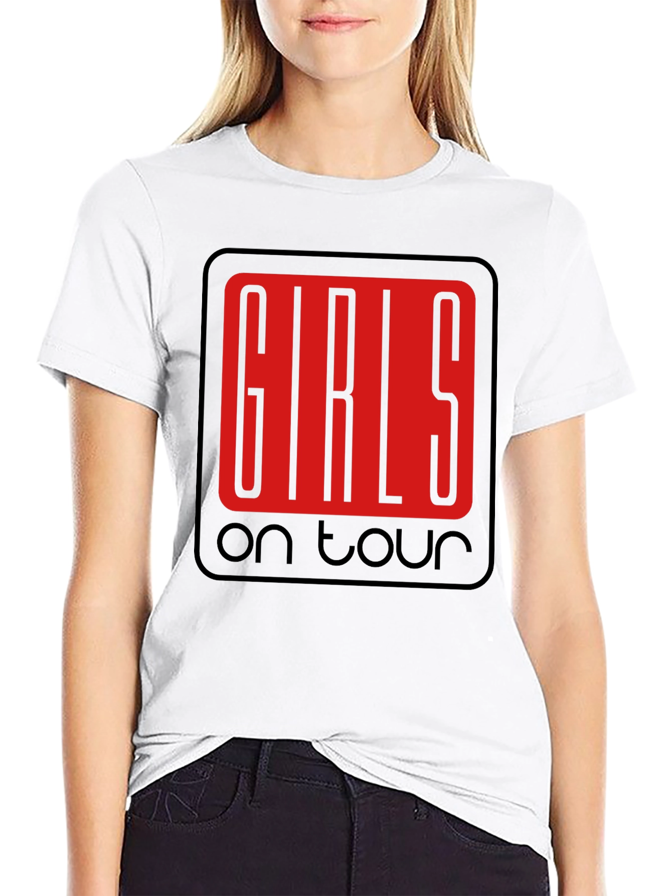 Girls on Tour Black Graphic Tee