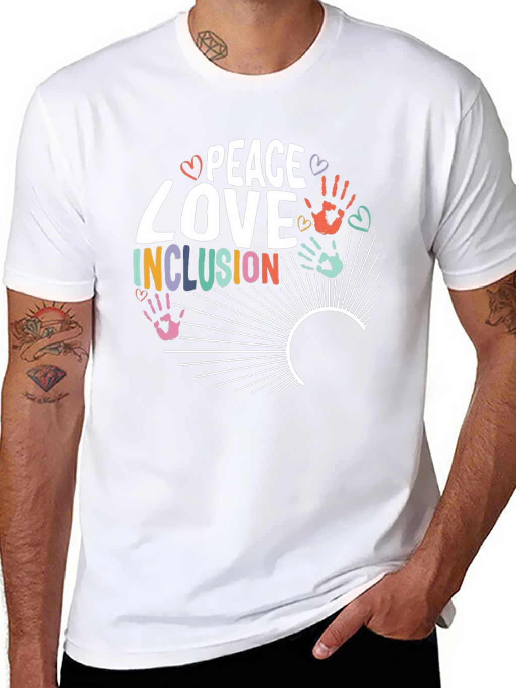 Peace Love Inclusion Graphic T-Shirt