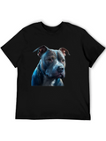 Pitbull Dog Graphic Black T-Shirt