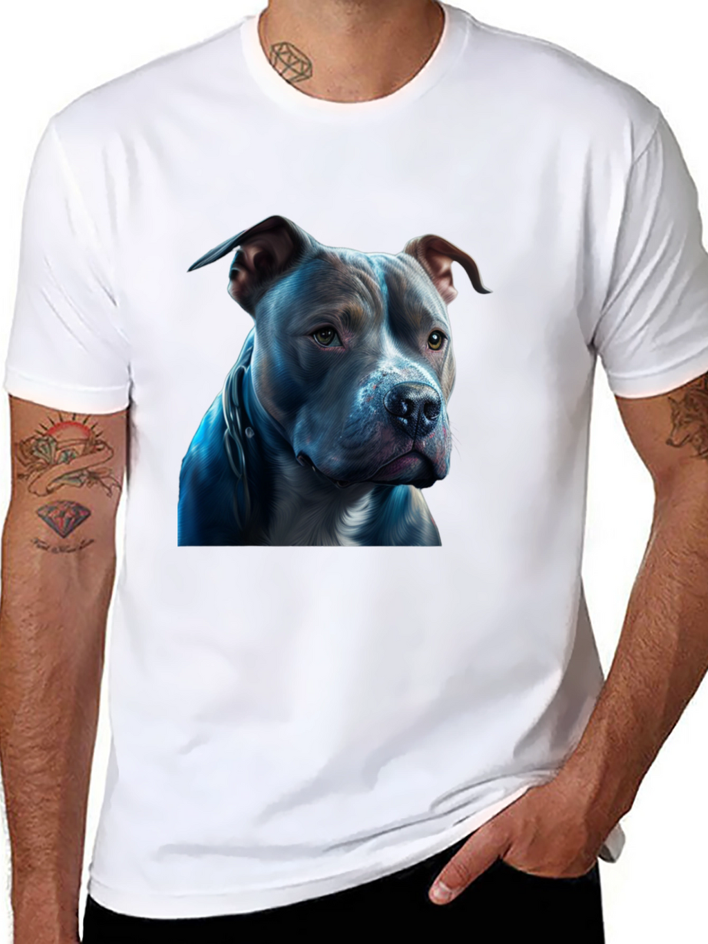 Pitbull Dog Graphic Black T-Shirt