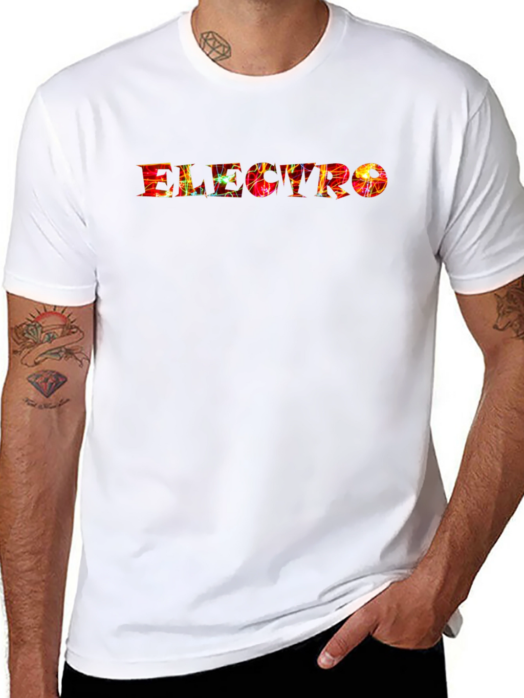 Electro Graphic Print Black T-Shirt