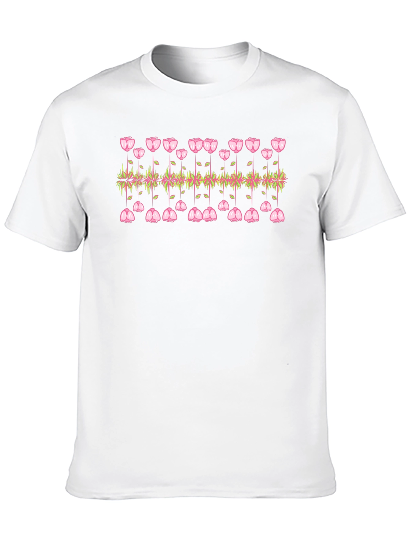 Floral Reflection Graphic Black T-Shirt