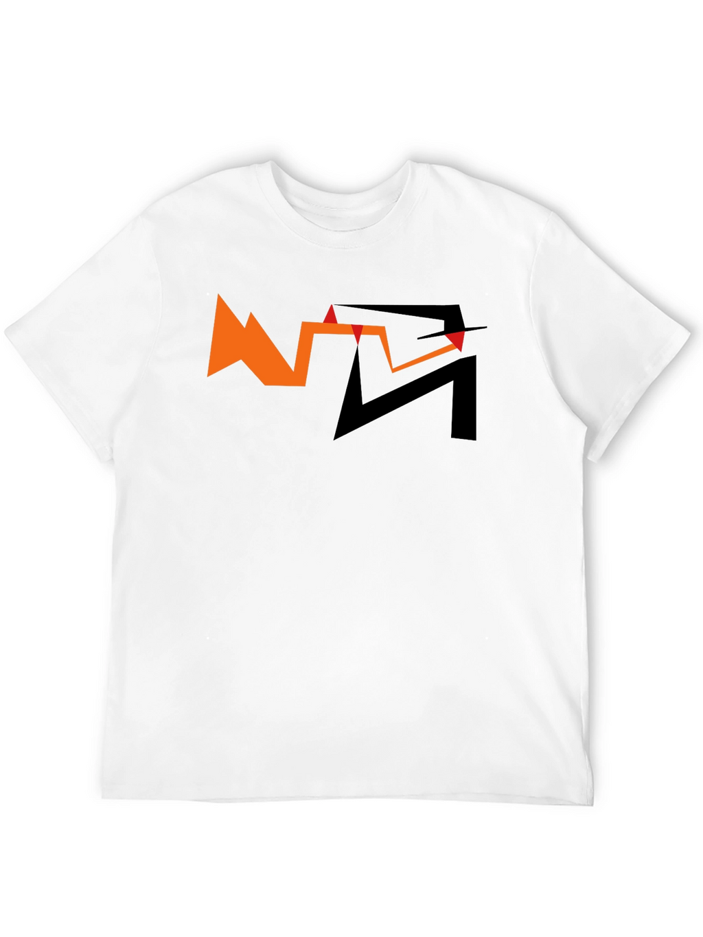 Abstract Graphic Tee - Orange and Black Design