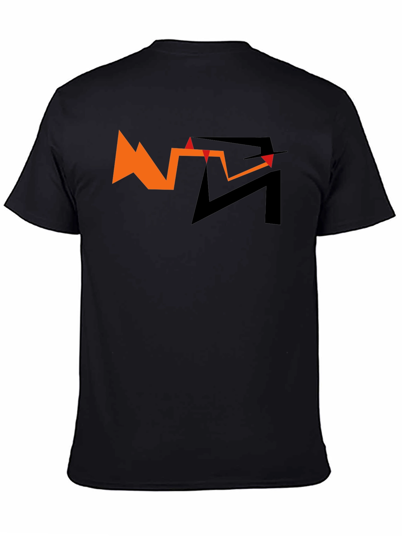 Abstract Graphic Tee - Orange and Black Design