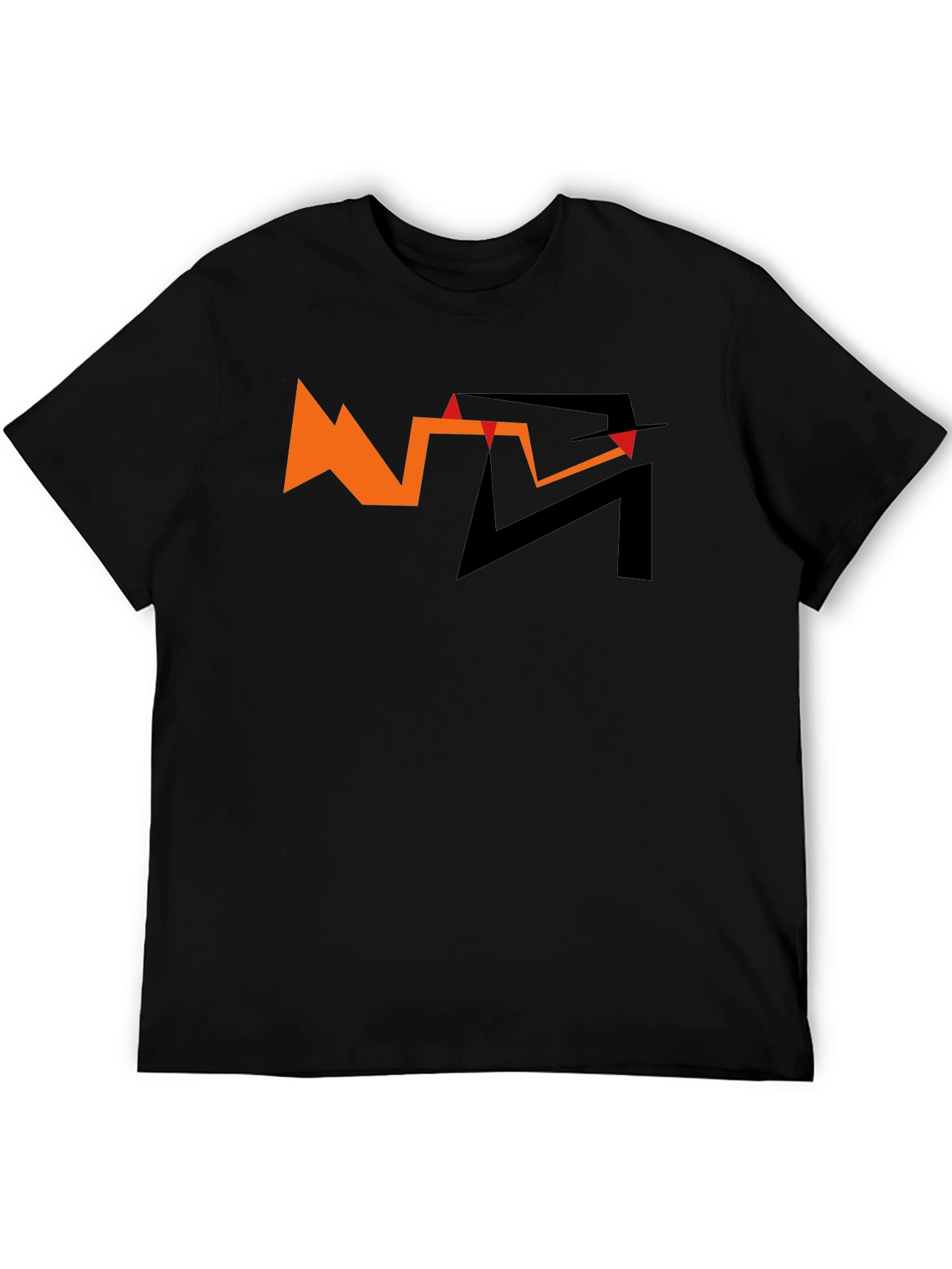 Abstract Graphic Tee - Orange and Black Design