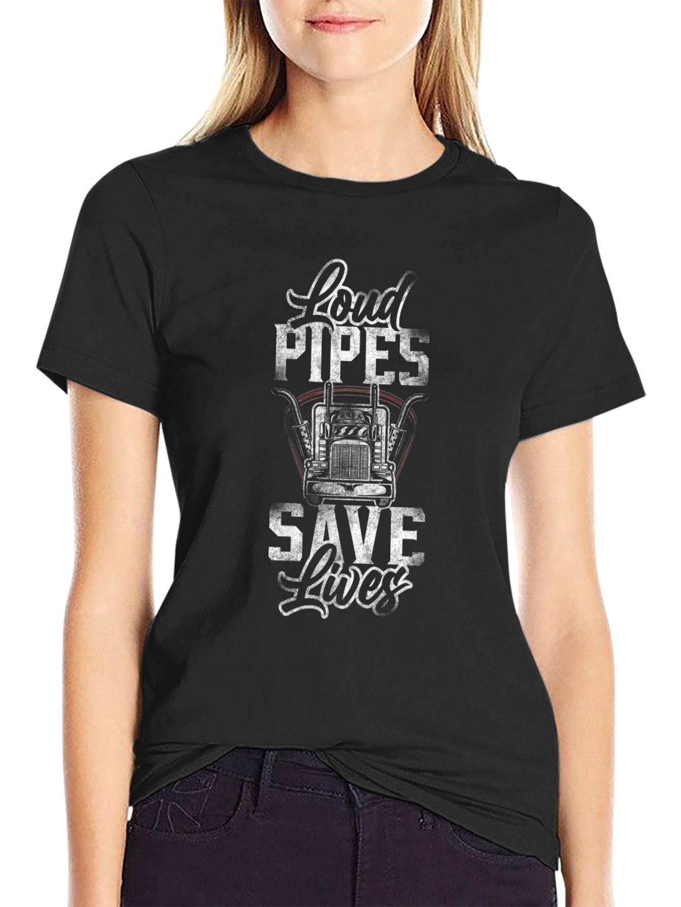 Loud Pipes Save Lives Trucker T-Shirt
