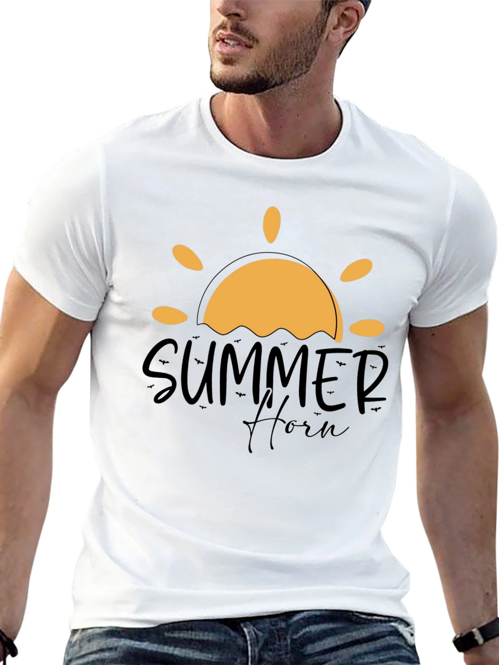 Summer Horn Black Graphic Tee