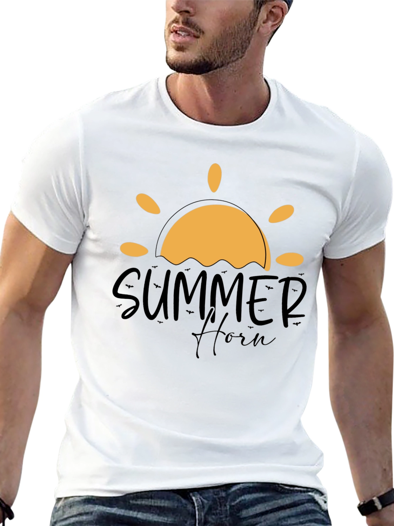 Summer Horn Black Graphic Tee