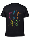 Dancing Skeleton Graphic T-Shirt - Funky Halloween Tee