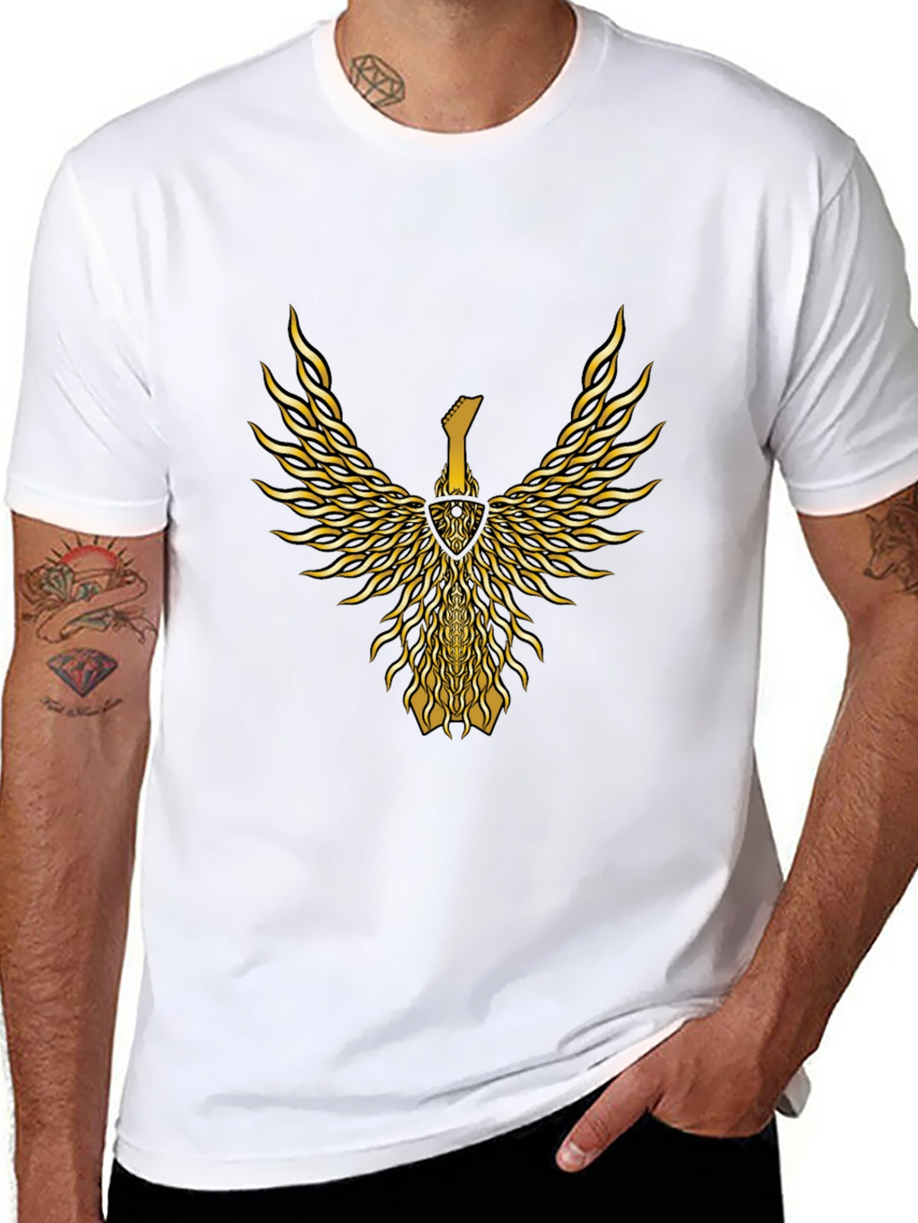 Golden Guitar Phoenix Graphic Tee - Black