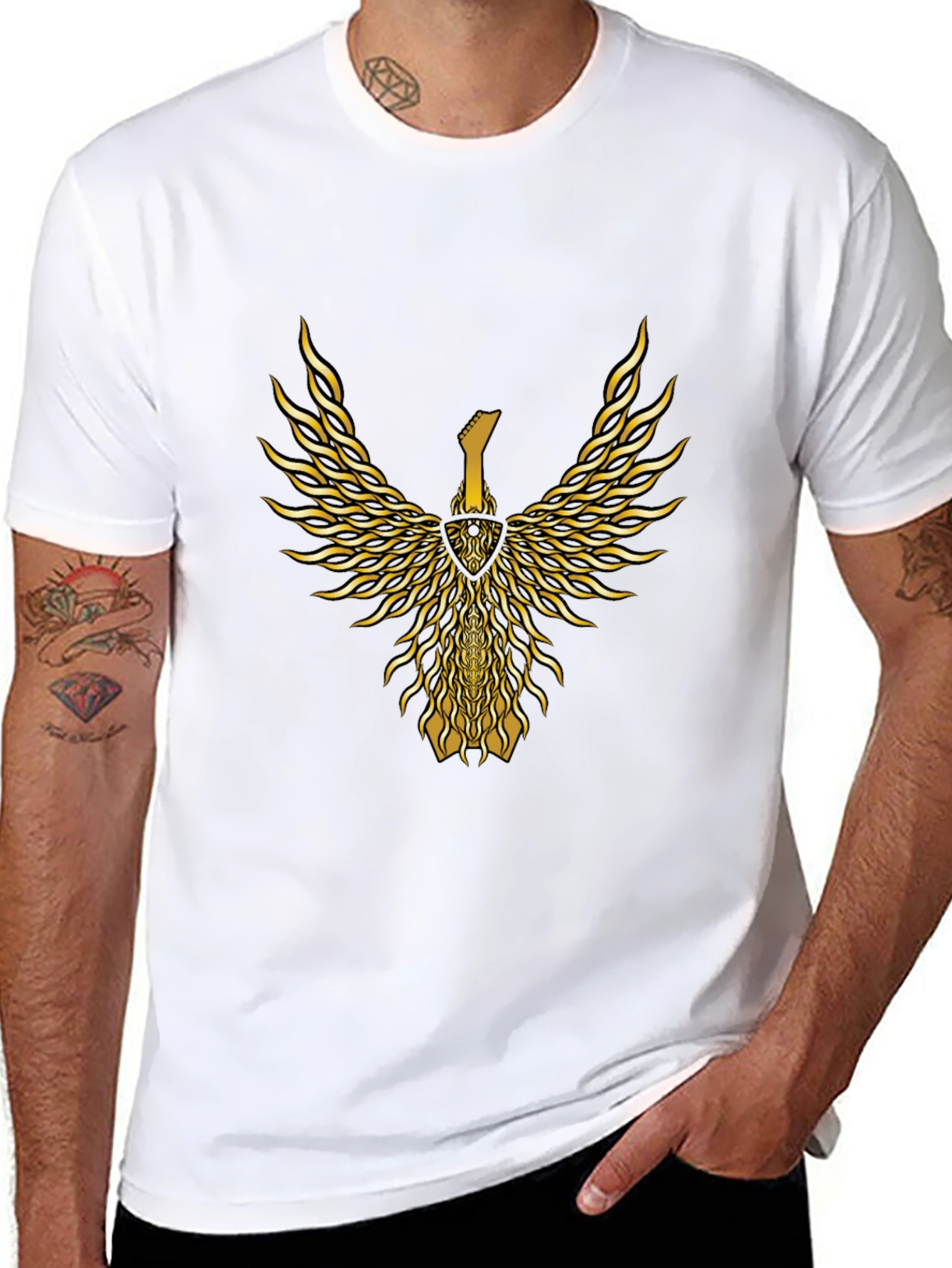 Golden Guitar Phoenix Graphic Tee - Black