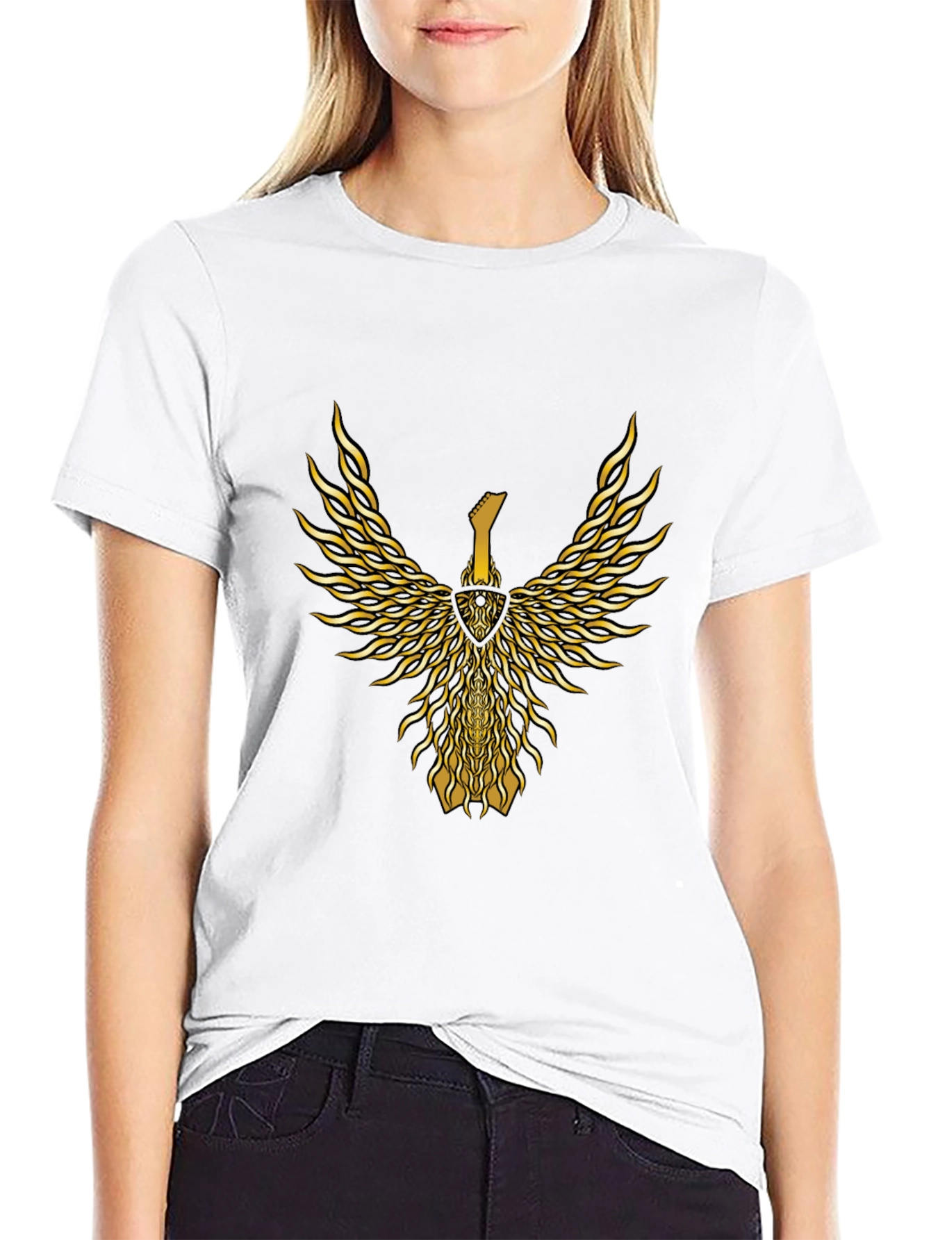 Golden Guitar Phoenix Graphic Tee - Black