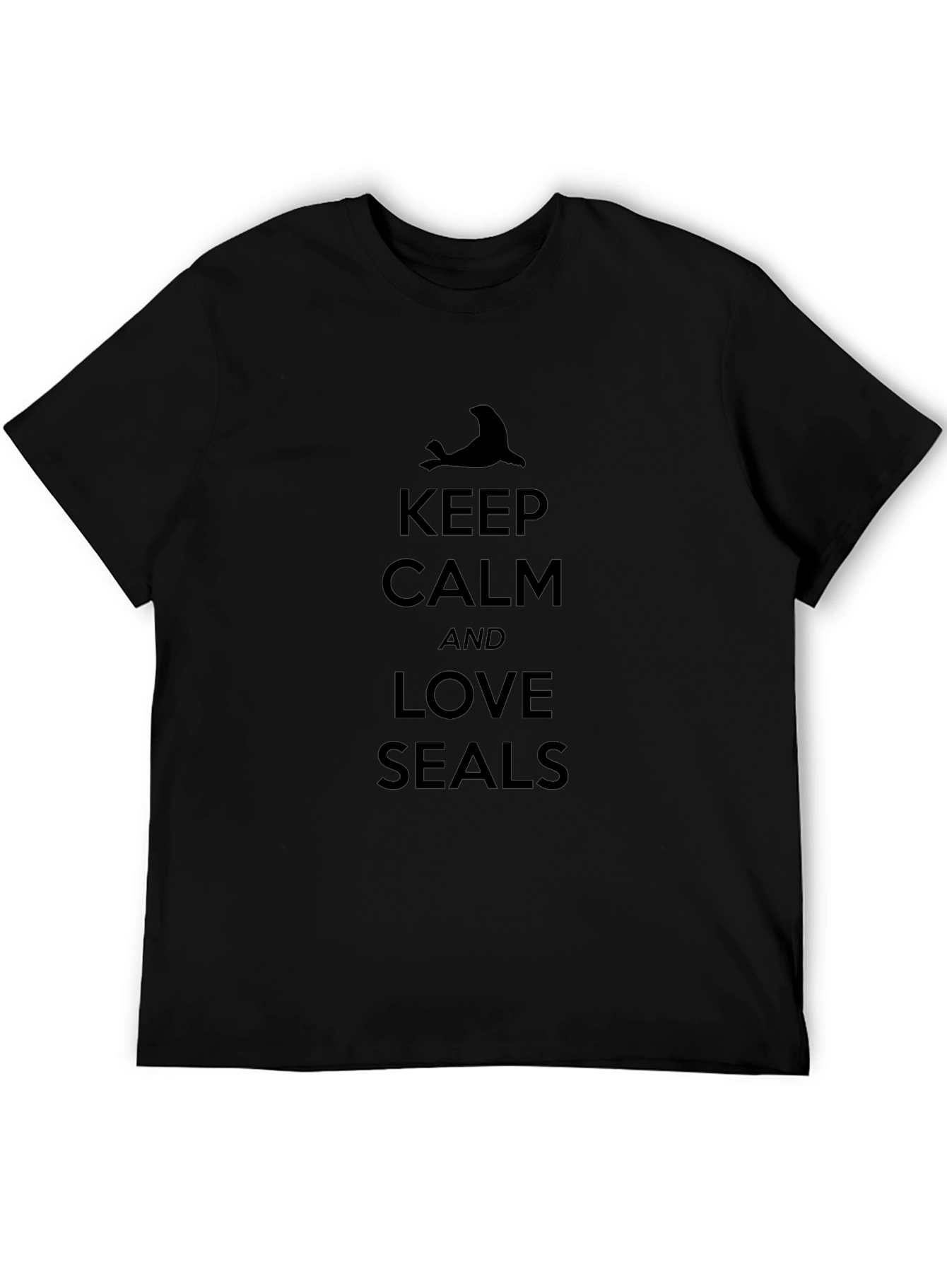 Keep Calm Love Seals T-Shirt - Black