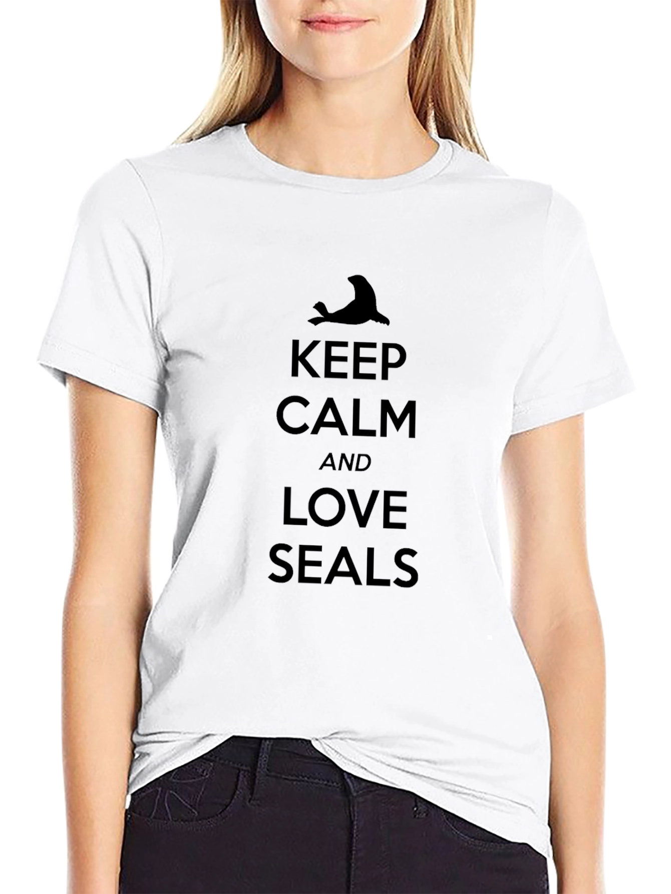 Keep Calm Love Seals T-Shirt - Black