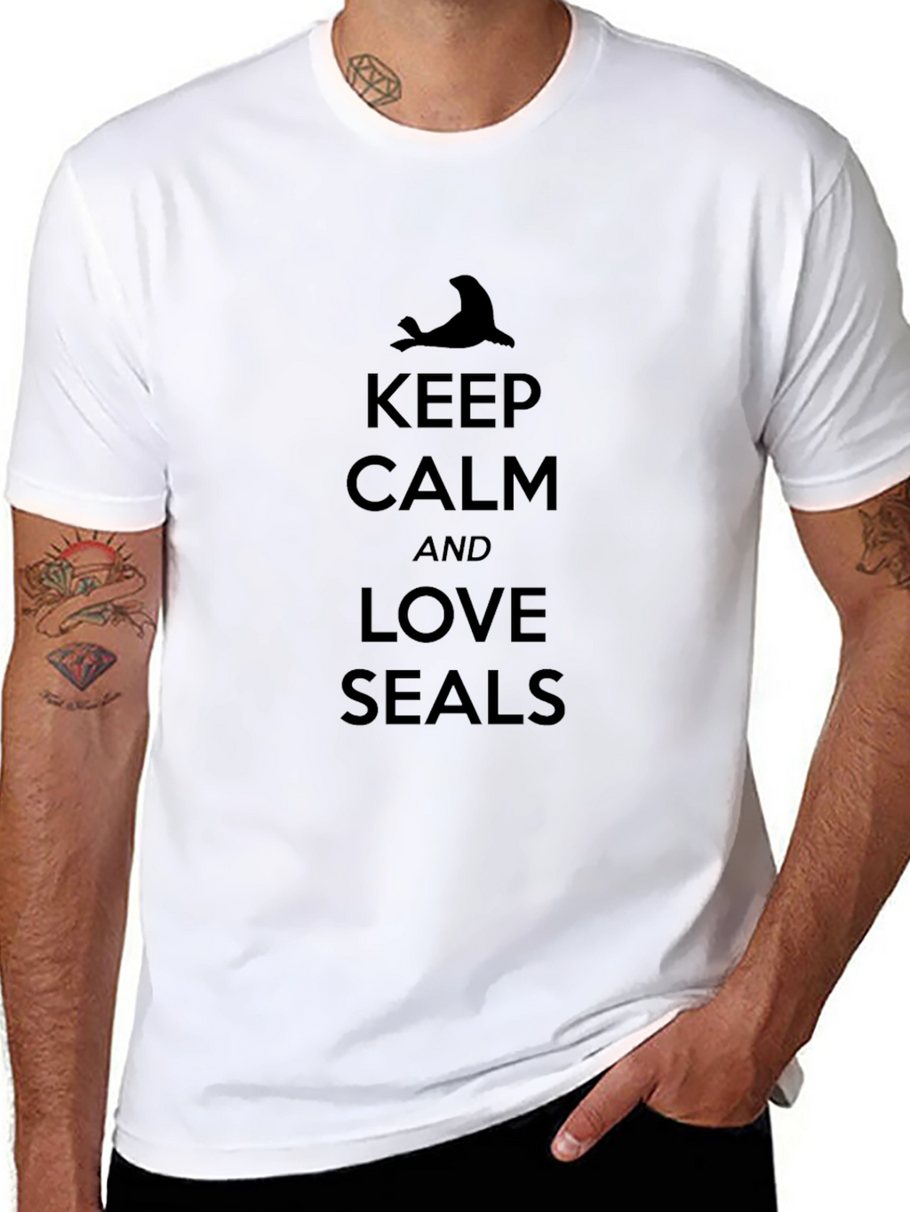Keep Calm Love Seals T-Shirt - Black