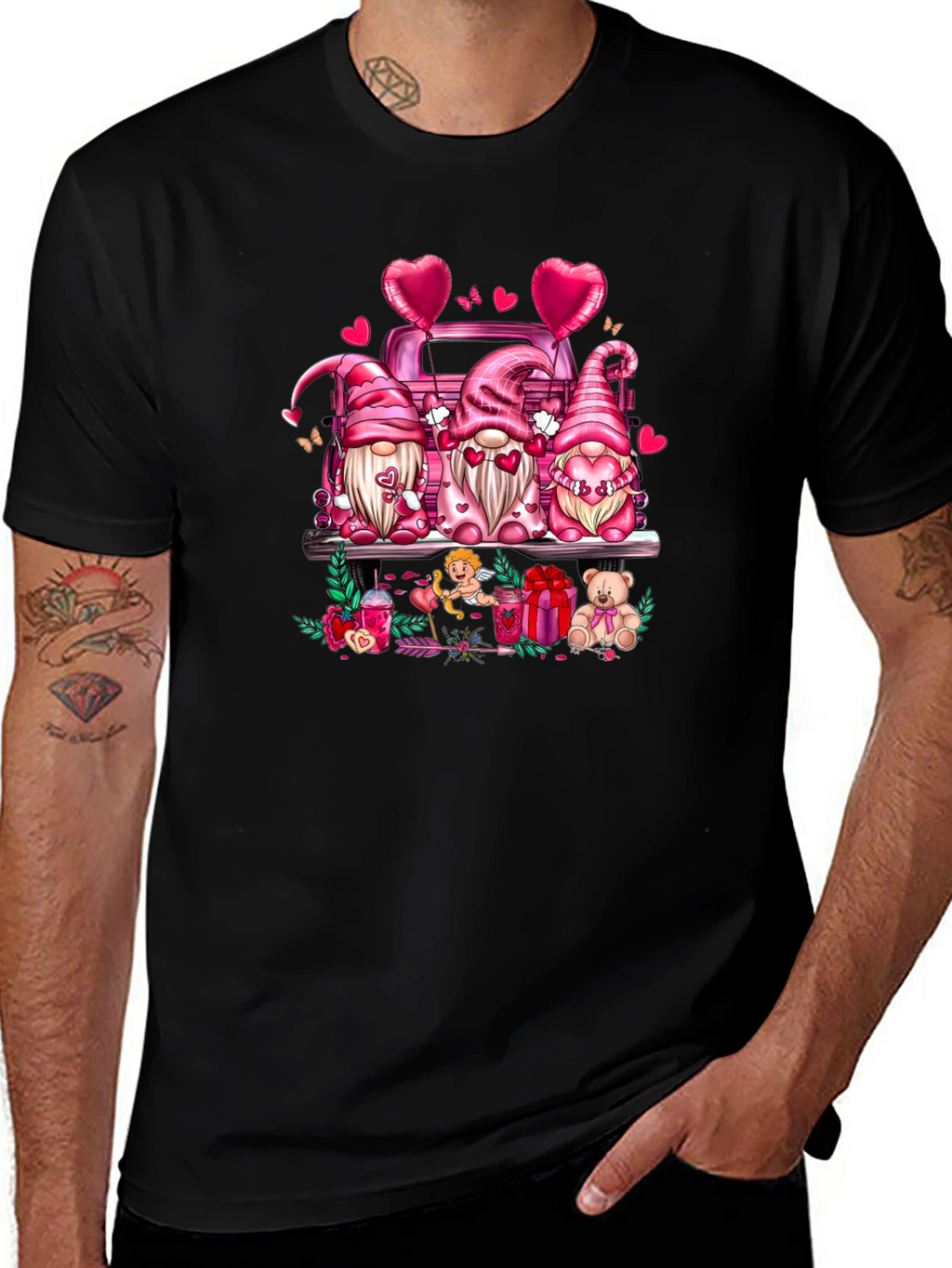 Valentines Day Gnomes Truck T-Shirt