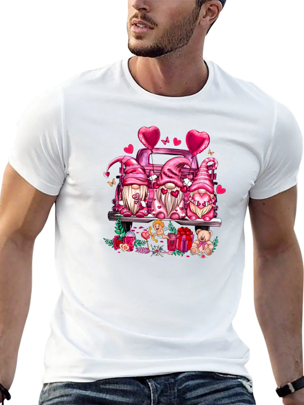 Valentines Day Gnomes Truck T-Shirt