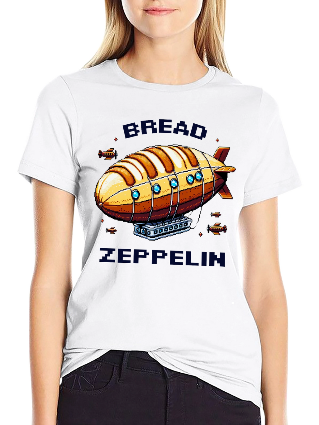 Bread Zeppelin T-Shirt - Pixel Art Design
