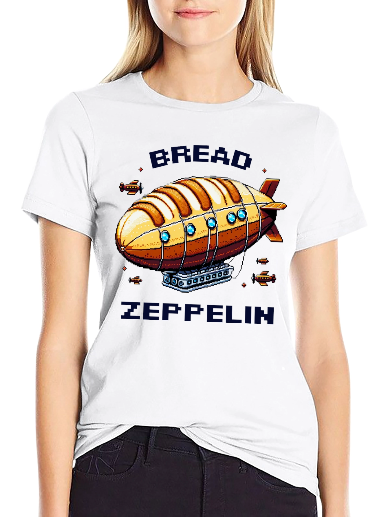 Bread Zeppelin T-Shirt - Pixel Art Design