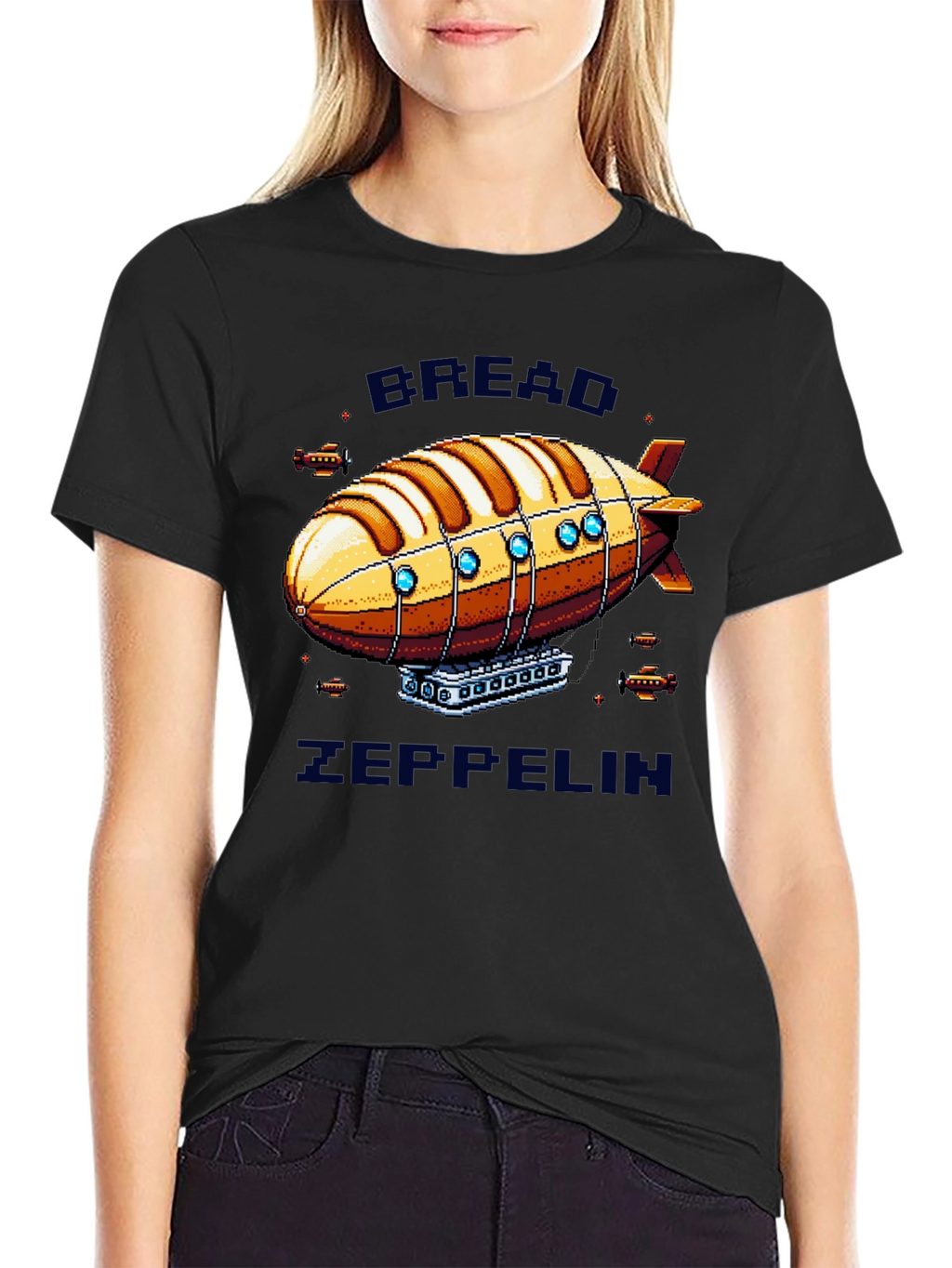 Bread Zeppelin T-Shirt - Pixel Art Design