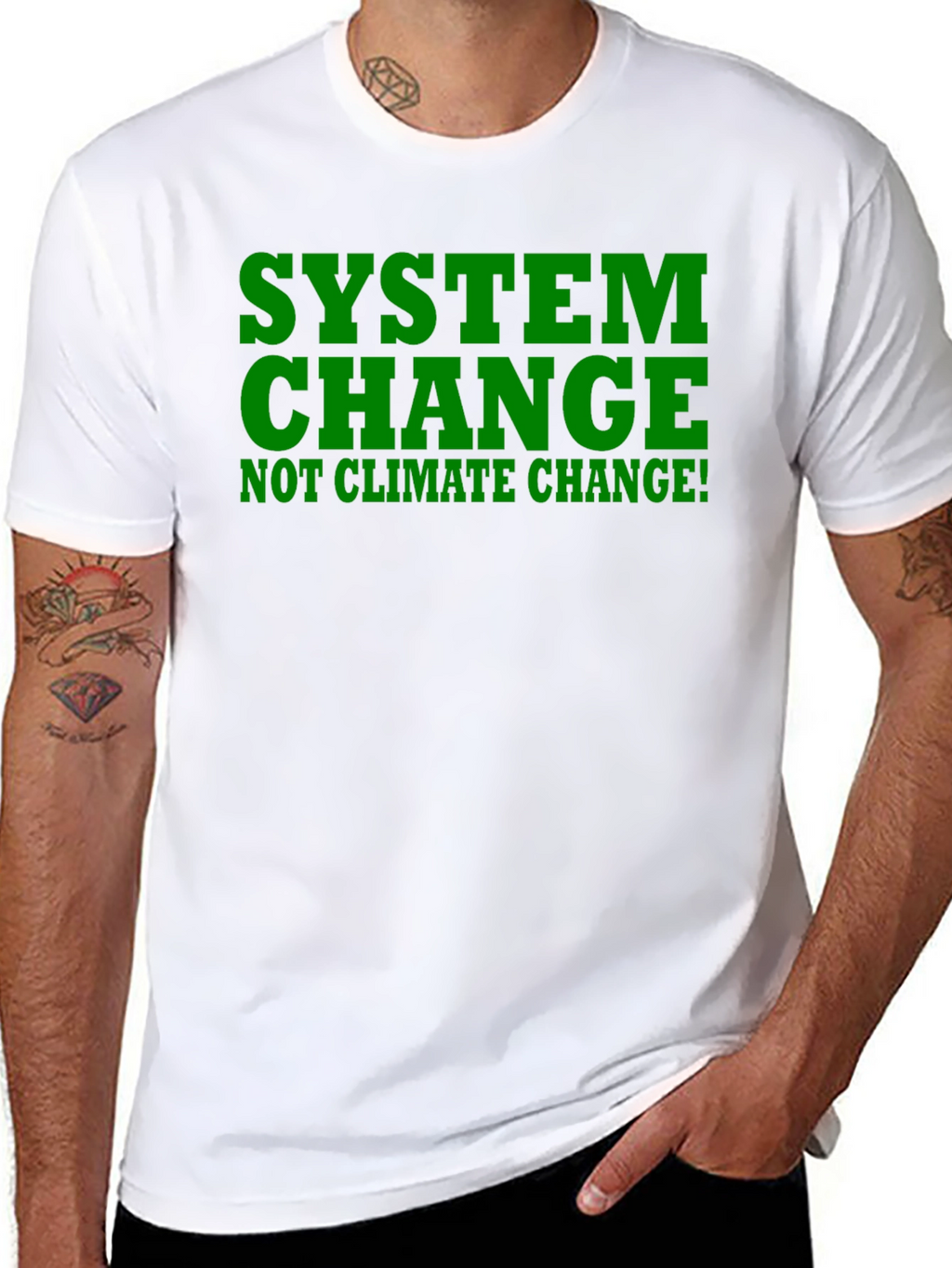 System Change Tee - Not Climate Change! Black Shirt
