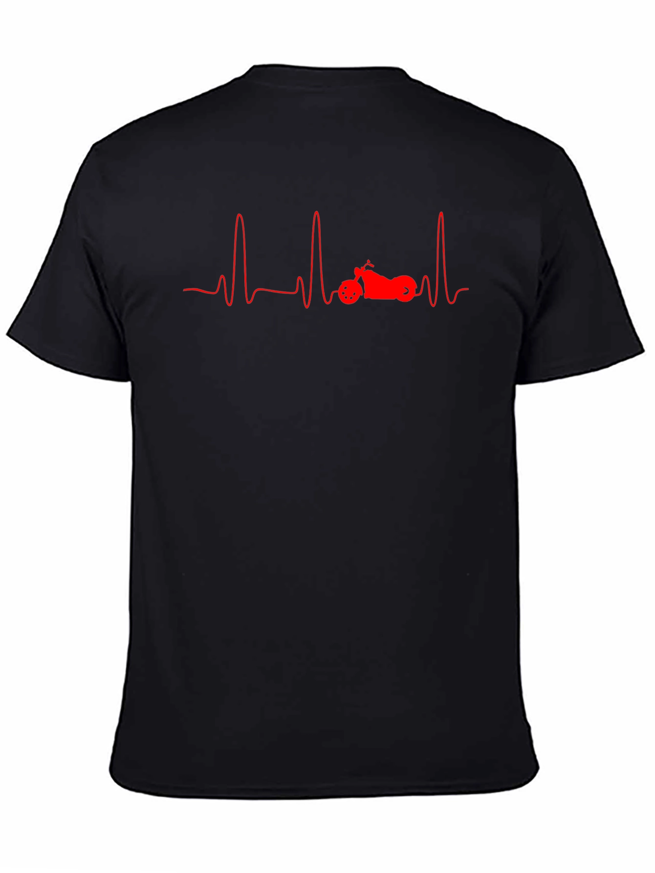 Motorcycle Heartbeat Black T-Shirt