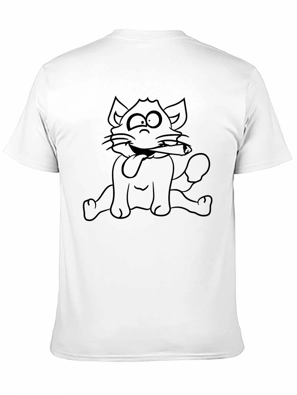Crazy Cat Graphic Tee - Black Cotton T-Shirt