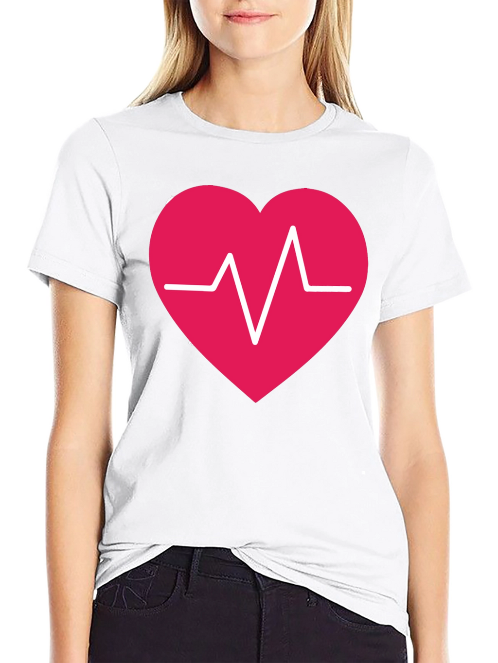 Heartbeat Heart Graphic Tee - Stylish Casual Comfort