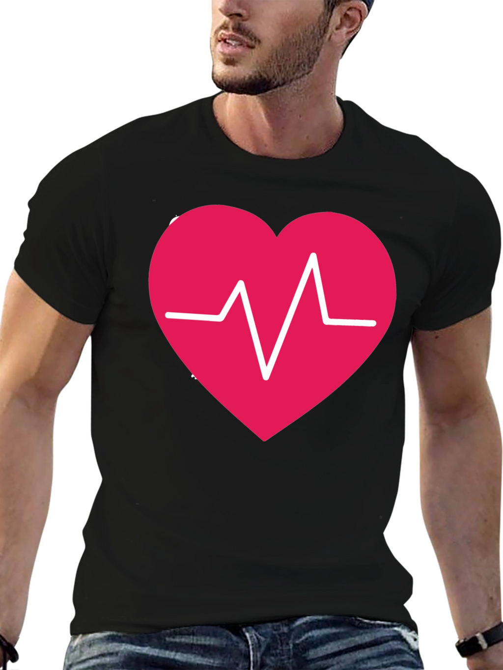 Heartbeat Heart Graphic Tee - Stylish Casual Comfort