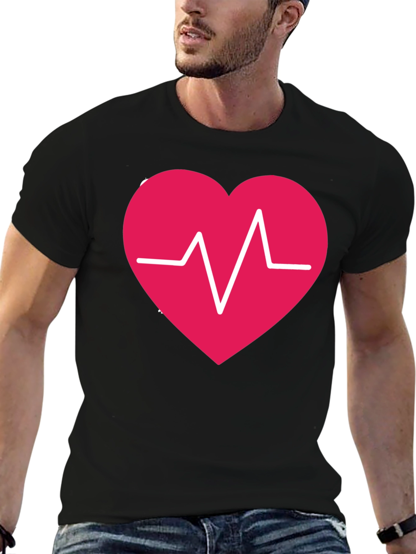 Heartbeat Heart Graphic Tee - Stylish Casual Comfort