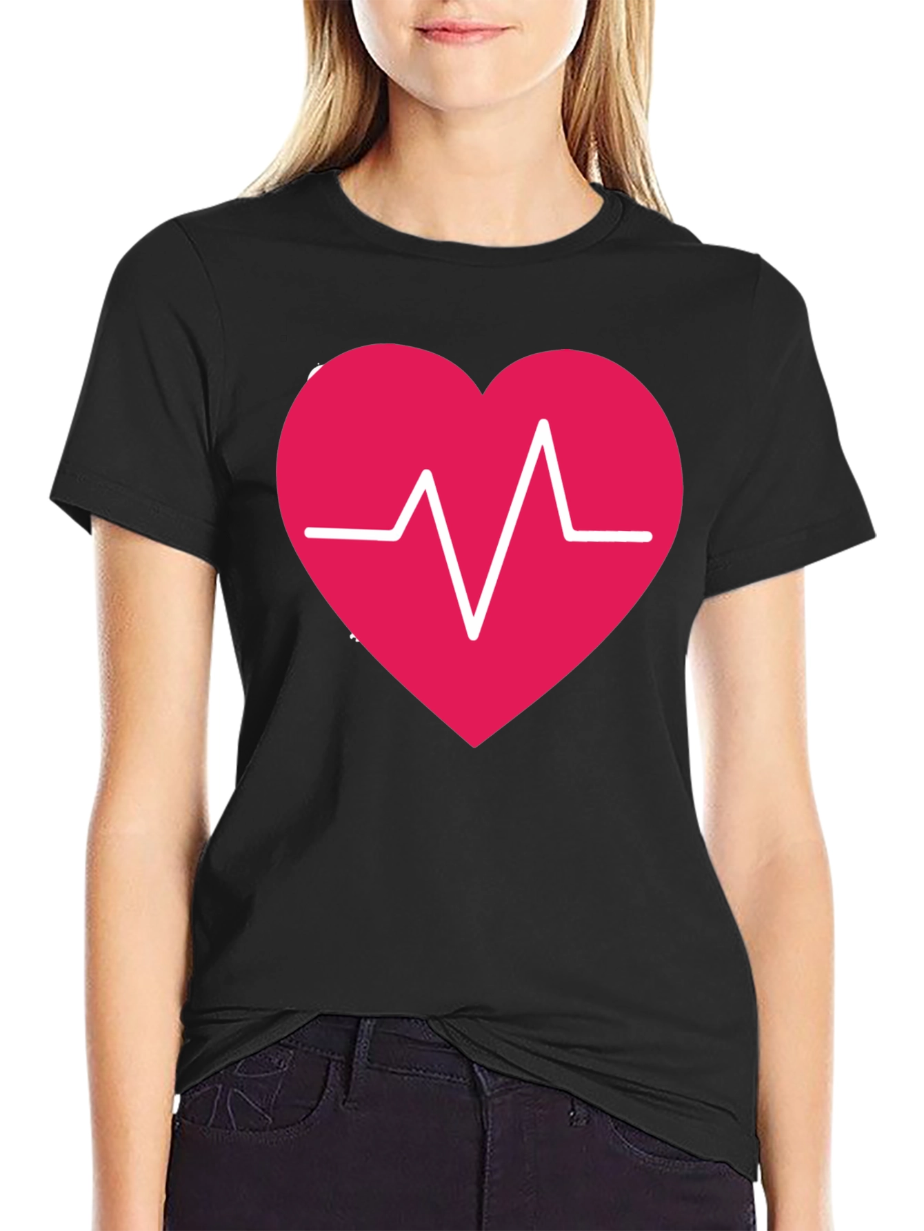 Heartbeat Heart Graphic Tee - Stylish Casual Comfort