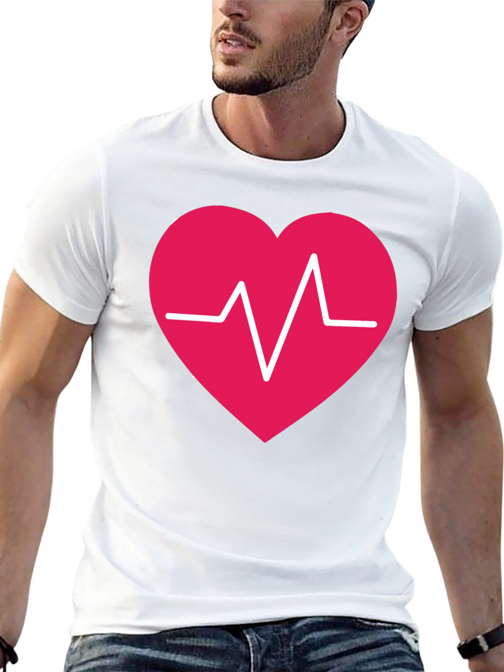 Heartbeat Heart Graphic Tee - Stylish Casual Comfort